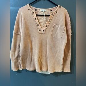 Gilded intent waffle knit shirt